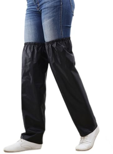 dijiusidy Breite Anwendungen Regenfeste Beinabdeckung Outdoor Sport und Arbeit Regendichte Beinschürze PVC wasserdichte Gamaschen Wandergamaschen, Schwarz (M)