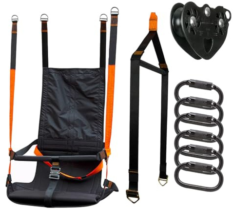 Fusion Climb Zipline Harness Seat Belt with Handle Bar and Adjustable Waist Strap, Zipline Accessories for Kids and Adults
