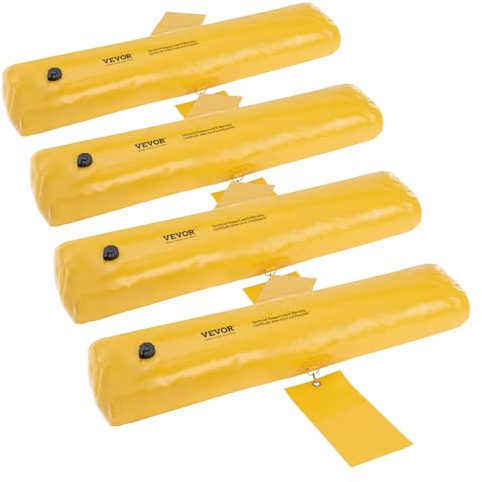 VEVOR Sac Anti inondation,4 Pièces, Barrière Protection Inondation Alternatifs, Portable et Facile à Utiliser pour Maison, Entrée, Allée 122 x 25 x 17 cm Jaune