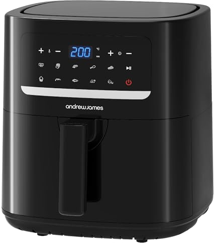 Andrew James 4.5L Air Fryer - Oil-Free Cooking for Healthier Meals, 10 Cooking Functions Including Frying, Baking, Roasting, and Grilling - Easy to Use Digital Air Fryer with LED Touchscreen Display