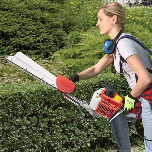 HOARLICN 22.5cc Heckenschere, 2-Takt 1,25ps Benzin Motorheckenschere Gartenbuschtrimmer Motorheckenschere Einseitige Heckenschere Für Häusern, Höfen 7500 U/Min
