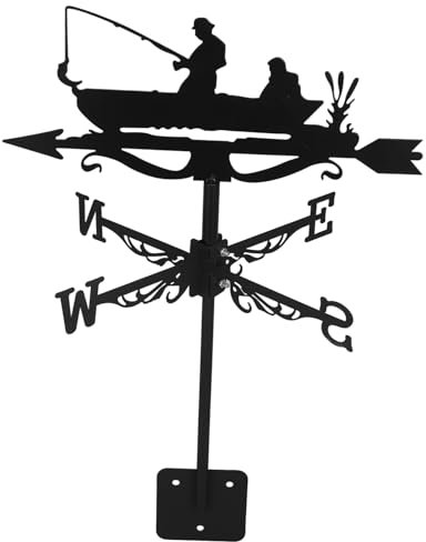 Milisten Panneau Indicateur De Direction Métal pour Jardin Et Terrasse Ornement Décoratif De Pêcheur avec Montage sur Toit Outil De Mesure pour Extérieur Et Ferme