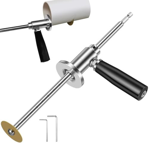 Coupe-tube intérieur pour tuyaux en PVC | Coupe-tube intérieur en acier inoxydable avec molette diamantée et poignée, outil de coupe pour tubes intérieurs en PVC pour visseuses à percussion et perceus