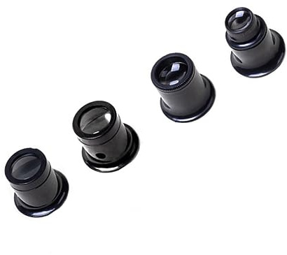 DOITOOL 4PCS Optical Magnifier Set for Watch Repair Clip-On Jewelry Loupe Portable Magnifying Glass for Hobbyists Collectors and Watchmakers