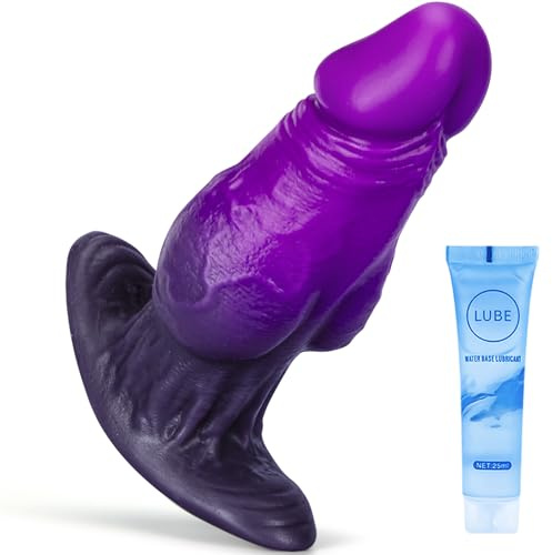 15 cm Large Butt Plug Godemiché Anal Plug en T Base Analdilo pour Homme Silicone Bad Dragon Réaliste Portable Dilatateur Anal pour Femme Buttplug Prostate Analtoy Jouets Sexuels (Violet)