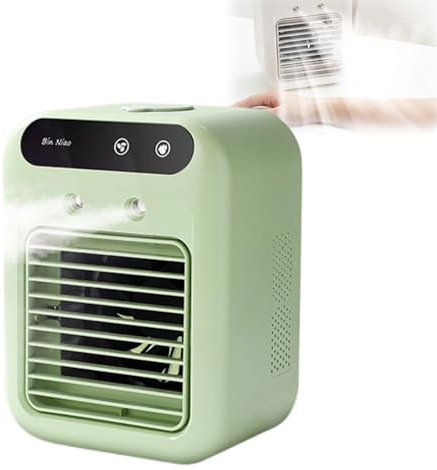 Générique Climatiseur Mobile, 2025 Petit Climatiseur Portable USB Ventilateur Silencieux Refroidisseur D'air, Mini Ventilateur Portable, Air Conditioner Portable Pour Chambre, Bureau, Camping (Vert)