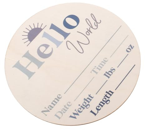 CORHAD Wooden Monthly Progress Disc Cards Growth Commemorative Cards Newborn Name Announcement Sign for Shower Decorations
