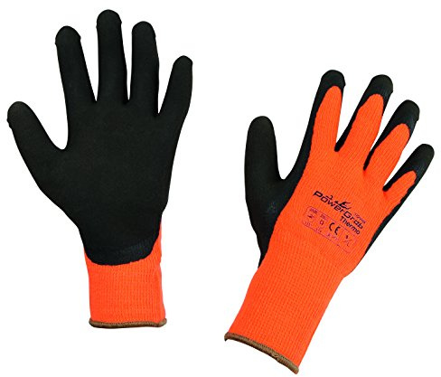 Kerbl 297381 PowerGrab Thermo Strickhandschuh Latex mit Acrylfutter Größe: 7, orange
