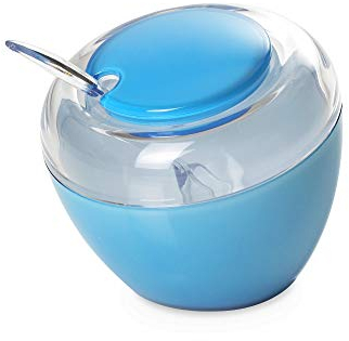 Omada Design Zuccheriera, Formaggiera in plastica con Cucchiaino, Made in Italy, Scomponibile, Lavabile il Lavastoviglie, Linea Movida, Turchese