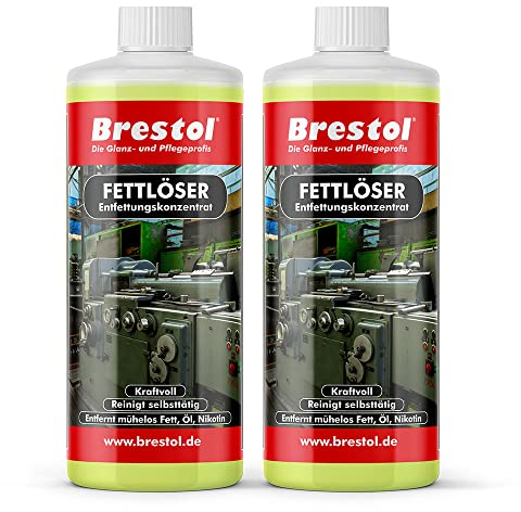 FETTLÖSER Konzentrat 2x 1000 ml - Reinigungskonzentrat löst Öl & Ruß Nikotinentferner Allzweckreiniger - Poolreiniger Rußlöser Rußentferner Fettentferner Entfetter