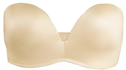 sourcing map Frauen Anti-Rutsch Hochdrücken Hochzeit Bügel Braut Balconette Trägerlos BH Beige 75C