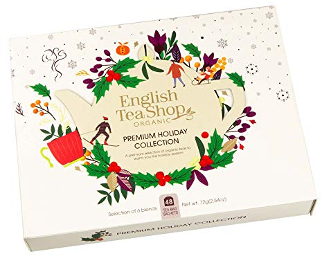 English Tea Shop Organic Premium Holiday Collection Gift Pack - 48 Tea Bags Sachets - 6 Different Flavours.