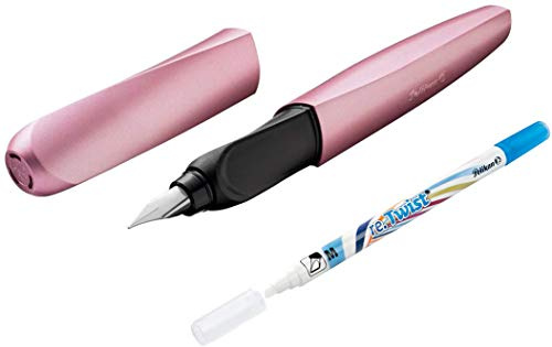 Pelikan Twist Füllhalter Girly Rose, rosa-metallic, Füller (+ Re.Twist Tintenkiller)