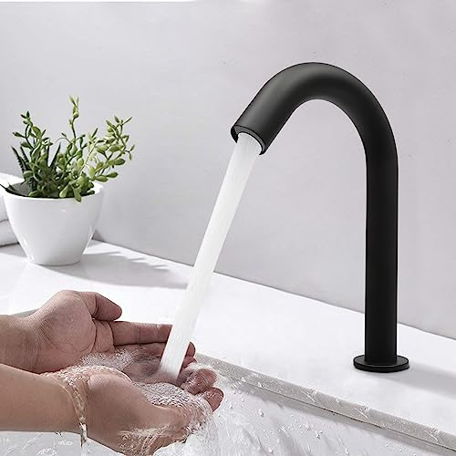 grifo negro mate sin contacto mezclador de lavabo grifo con sensor infrarrojo para bar cocina baño