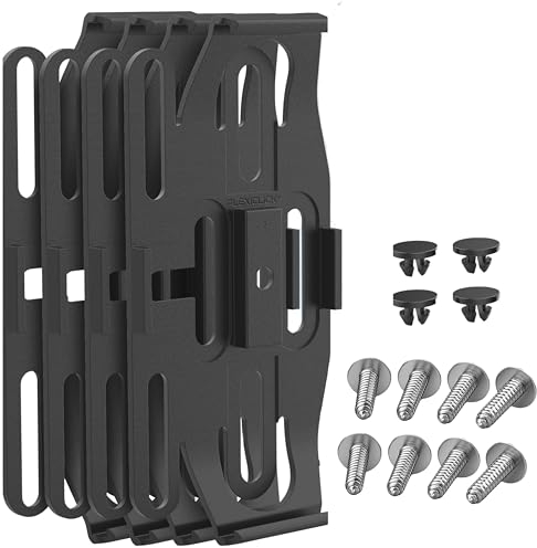 PLEXICLICK® 4x Number Plate Holder - Black - Frameless Number Plate Clips For Acrylic UK Number Plates - Universal Reg Plate Holder - Strong & Secure License Plate Holder - 100% Made In Germany