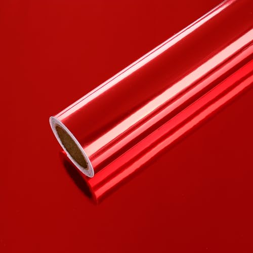 VEELIKE Papel Pintado Espejo Rojo Papel Pintado Autoadhesivo Pared Salon Baño 40 cm × 300 cm Rojo Metálico Reflectante Vinilos para Muebles Cocina Lavable Vinilo Nevera Armarios Dormitorio Extraíble