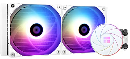 Thermalright AQUA ELITE 240 Weiß ARGB CPU Wasserkühler, mit Doppel 120mm PWM Lüfter ARGB, 1550RPM Geschwindigkeit, für AMD/AM4/AM5& Intel LGA1150/1151/1155/1156/1200/2011/1700