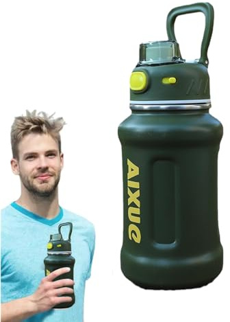 20oz Stainless Steel Water Bottle, Vacuum Insulated Water Bottle | Wide Mouth Insulated Water Bottle 20oz Wall Hydro Jug Water Flask, Stainless Steel Hot & Cold Sports Water Bottle with Straw & Carry