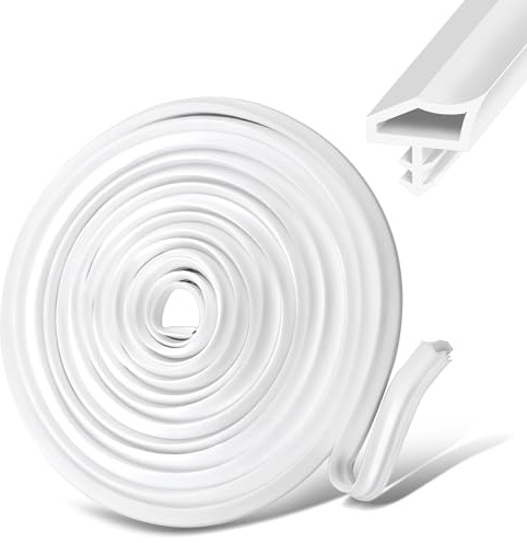 Türdichtung 20M Weiß für Zimmertüren & Türrahmen, Gummidichtung aus TPE für Schallschutz, Zugluftstopper und Abdichtung, Türzargendichtung für Innenbereich & Holzrahmen, Feuchtigkeitsresistent