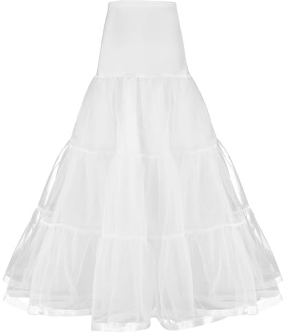 AYBUY Enaguas Muje, Vintage Retro Enaguas 50 Plain Diferentes, Nupcial Underkirt para Banquete, Vestidos de Noviae 1950 Rockabilly para Halloween, Carnaval, XL, Blanco
