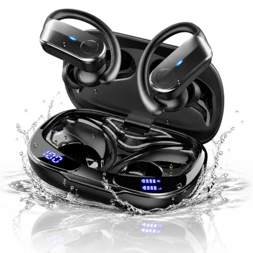 Auriculares Inalambricos, 70Hrs Auriculares Bluetooth Deportivos 5.4 con 3D Estéreo, 2026 Cascos Inalambricos, IPX8 Impermeable Cancelacion Ruido ENC Mic, In-Ear Auriculares Running Sport Pantalla LED