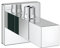 Grohe Eurocube Sicherungstechnik - Eckventil Wandanschluss 1/2 Zoll, Abgang 3/8 Zoll mit Schubrosette 22012000 Grau