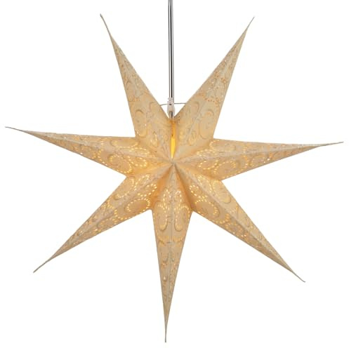 Guru Shop Vikbar adventsbelysning/pappersstjärna/julstjärna, 60 cm – Attila 7, stjärnfönsterdekoration