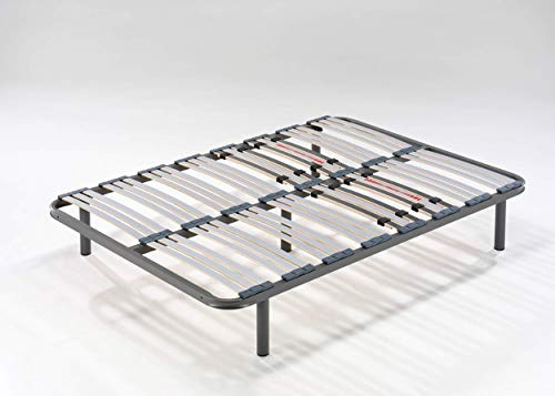 HOGAR24 ES Somier Multiláminas con Reguladores Lumbares, 150x200 cm (5 Patas de 32 cm Incluidas)