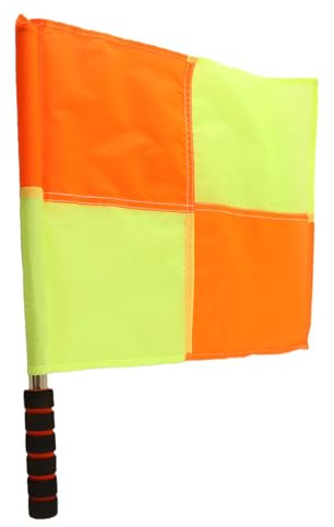 Referee Flag, 2PCS Sports Soccer Football Training Referee Linesman Flag Set, Stainless Steel Pole Waterproof Cloth Sponge Handle, Sports Match Football Linesman Flags