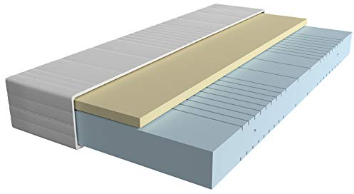 AM Qualitätsmatratzen 7 Zonen Viscoschaum Matratze 90x200 H2 - Made in Germany - Oeko TEX zertifizierte Memory Schaum Matratze 90x200-20 cm Hoch - Hybridschaummatratze 90x200 H2 mit Viscoauflage