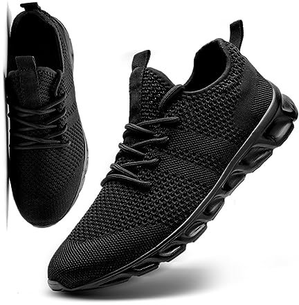 MGNLRTI Herren Schuhe Sneaker Laufschuhe Sommerschuhe Sportschuhe Straßenlaufschuhe Turnschuhe Fitnessschuhe Joggingschuhe Workout Freizeitschuhe Männer Running Shoes Gym schwarz EU41