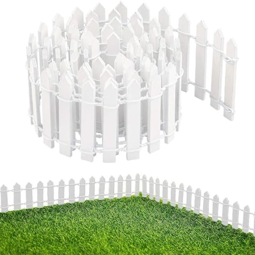 Lot de 2 clôtures en bois miniatures - Accessoires de lutin miniature - Porte de lutin - Clôture de jardin - Clôture en bois - Décoration pour ornements décoratifs - 5 × 90 cm