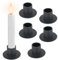 RISVOWO Portavelas Negro, 6 Piezas Portavelas para Velas de Pilar, Candelabros de Hierro, Soporte para Velas, Candelero Redondo, Portavelas de Pilar para Decoración de Salón, Comedor y Dormitorio