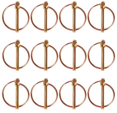 YIXISI 12 Pezzi 4.5mm Lynch Pin, Sicurezza Rotondi Perni di Fissaggio, Coppiglie ad Anello Perni, Coppiglie Spine a Scatto, per Barca, Rimorchio, Trattore, Carrello, Falciatrici