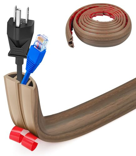 Piccolo canale flessibile per cavi, autoadesivo, 5 m x 3 cm, protezione flessibile per cavi, facile da tagliare, montaggio per tutti i cavi di alimentazione di casa, ufficio, magazzino (venature del