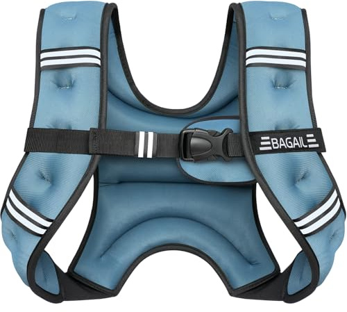 BAGAIL Chaleco lastrado para entrenamiento de fuerza, tamaño de torso ajustable, bolsillo cómodo, chaleco lastrado con arena de hierro, ideal para ejercicios aeróbicos