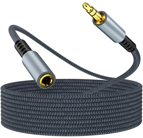 Klinken Verlängerungskabel,5M Nylon geflochtenes 3,5mm Stereo Klinken Audio Verlängerungskabel für AUX Eingangsbuchse,kompatibel mit iPhone,Smartphones,Kopfhörern,Mediaplayern,Lautsprechern,Autoradios