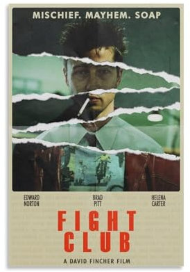 Poster classico vintage del film Fight Club, poster per stanza, decorazione artistica da parete per camera da letto, 30 x 45 cm