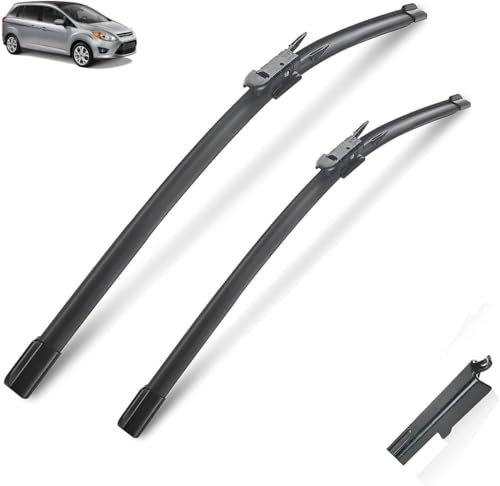 Escobillas limpiaparabrisas Delanteras para Ford C-MAX Grand C-MAX 2010-2023 - Kit de Alto Rendimiento, Visibilidad Superior en Carretera, fácil instalación, Hojas Planas