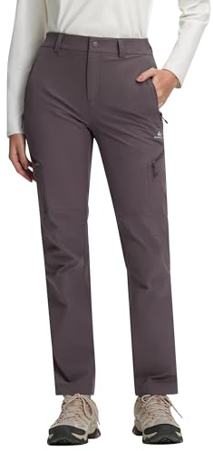 Pioneer Camp Quick Dry Hiking Pants, Water Repellent Trekking Breathable Softshell Pants with Stretch Cargo Work Pants for Ourdoor Sports, Huckleberry, XL