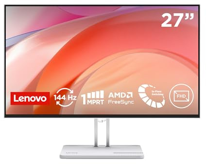 Lenovo L27-4C | 27 Full HD WLED Monitor | 1920x1080 | 16:9 | 144Hz | 1ms Reaktionszeit | HDMI | VGA | Audio 3.5mm | 4-seitig-Panel | TÜV Augenschutz | AMD FreeSync | grau | 3.9 kg