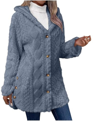 Hoodies Longline Outdoor Thermal Long Sleeve Fuzzy Wool Coats Plus Size Casual Elegant Ladies Overcoat Long Cardigan