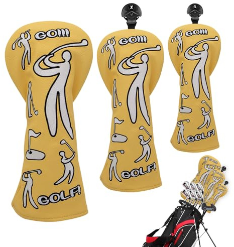 Protezione per mazze da golf per giocatori uomini | Protezione per Putter in tre pezzi | Custodia protettiva per driver da golf, per uomini e donne, uso interno ed esterno su tappeto erboso