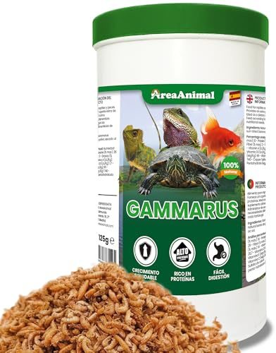 AreaAnimal - Gammarus per tartarughe d'acqua, cibo per tartarughe d'acqua, 110 g/1 l, cibo per tartarughe, pesci, rettili, uccelli, ecc. 100% naturale, Gammarus tartaruga acquatica priva di impurità