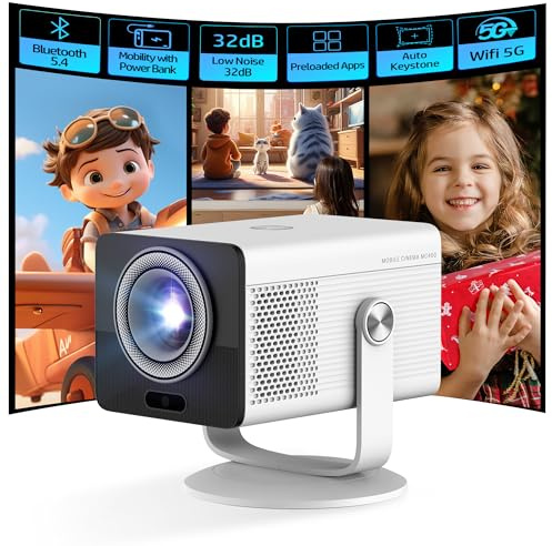 HP MC400 Mini proyector Inteligente portátil con WiFi y Bluetooth, Soporte 4K de Corto Alcance y 1080p, Espejo de Pantalla inalámbrico, aplicación y Altavoz Integrados, Alimentado por USB-C