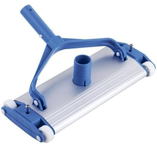 Tamar Limpiafondos Manual de Aluminio, 4 Ruedas, Cepillo de Arrastre, fijación por Clip