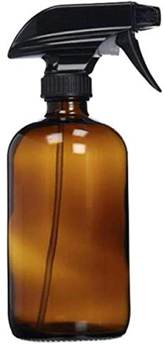 Botella vacía de cristal ámbar con pulverizador – Gran capacidad 16 oz 500 ml recipiente recargable duradero negro pulverizador de niebla gatillo ideal para aceites esenciales productos
