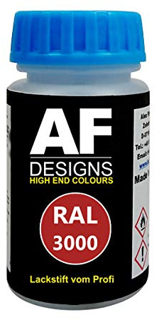 Alex Flittner Designs Pennarello vernice RAL 3000 rosso fuoco opaco 50 ml ad asciugatura rapida acrilico
