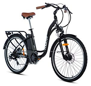 Moma Bikes Bicicleta Electrica Urbana Ebike28.2, Aluminio, Shimano 7v, Frenos de Disco Hidráulicos, Batería Litio 36V 16Ah