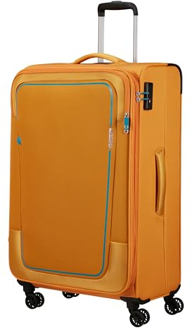American Tourister Pulsonic - Spinner L, Erweiterbar Koffer, 81 cm, 113/122 L, Gelb (Sunset Yellow)